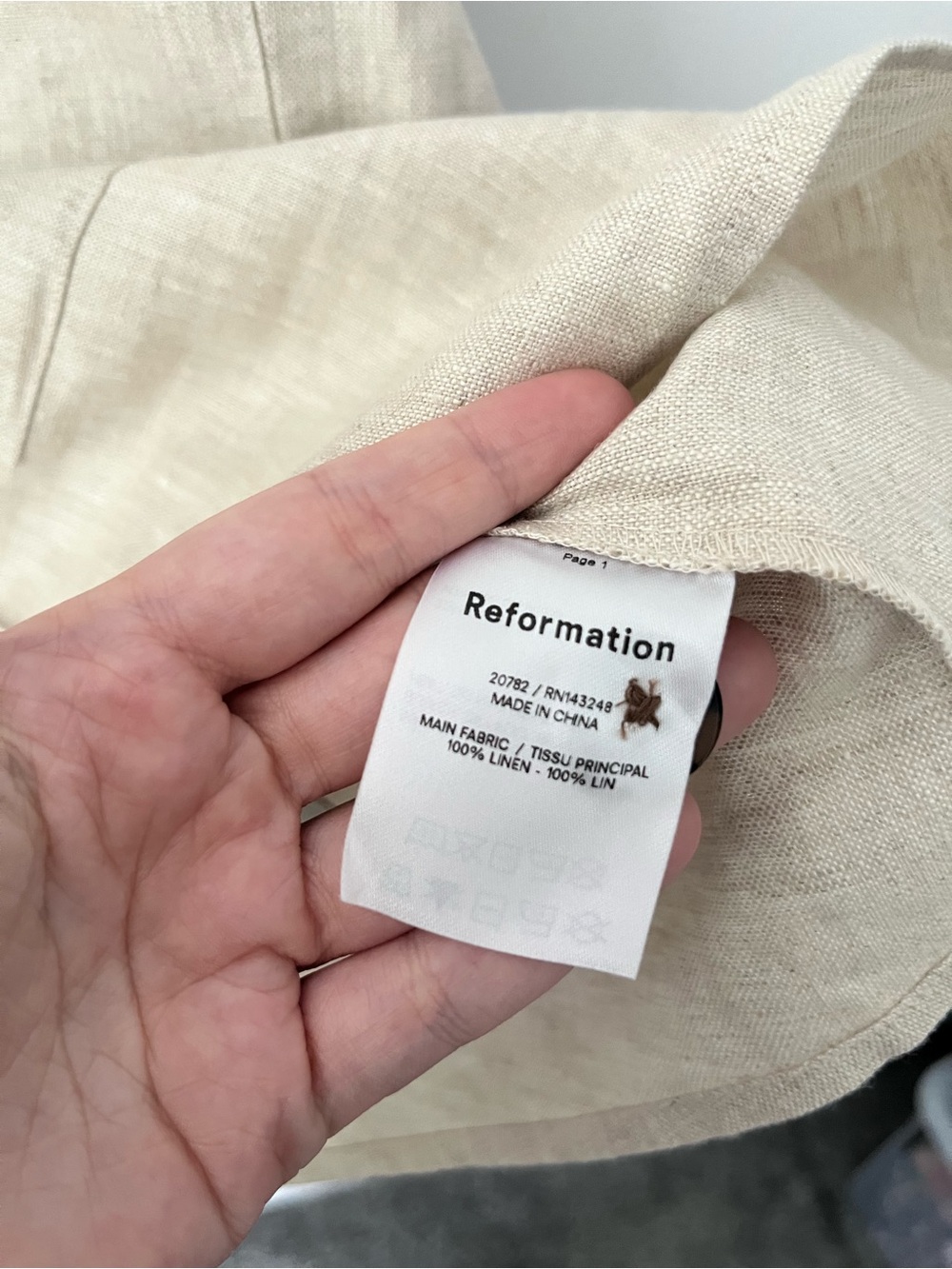 Reformation Jill Mini Dress 100% Linen Sleeveless Button Down 10 Beige - Picture 7 of 10